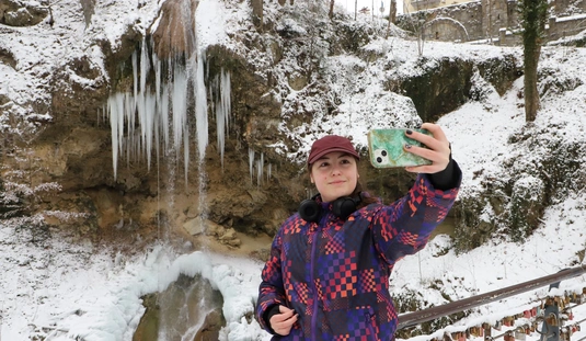 Megfagyott Lillafüredi-vízesés