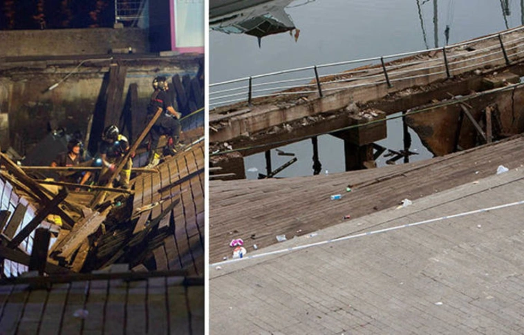 Beszakadt a móló több száz néző alatt egy kikötői koncerten Spanyolországban (Videóval!)