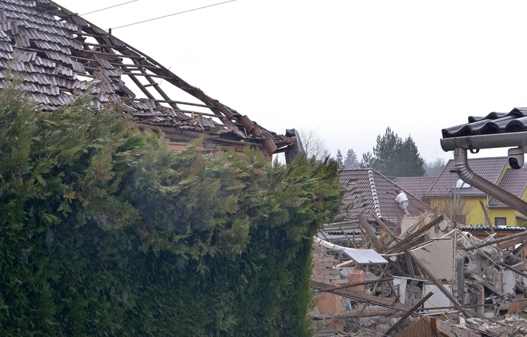 Gázrobbanás Perecesen. Fotó: Osztie Tibor