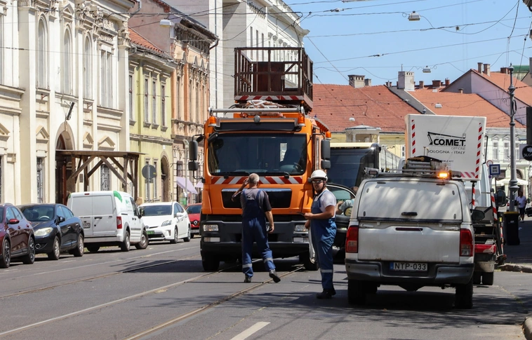 Műszaki hiba a villamosvonalon