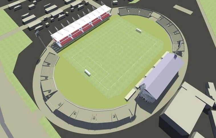 A DVTK Stadion új lelátójának látványterve