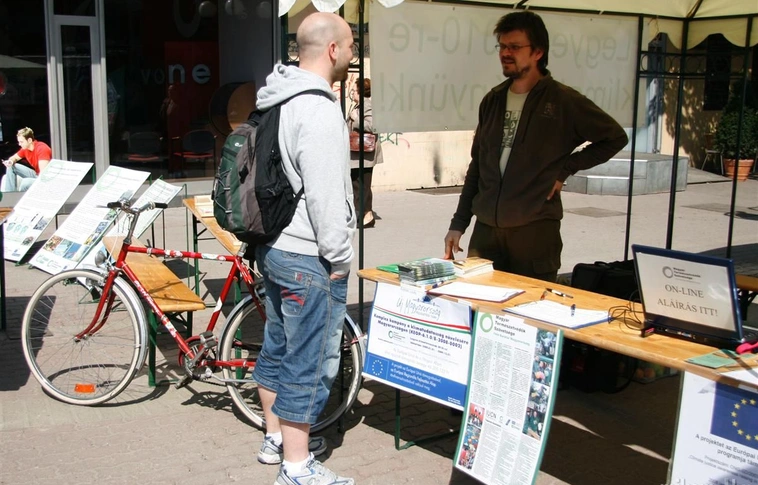 Klímavédelmi akció a belvárosban