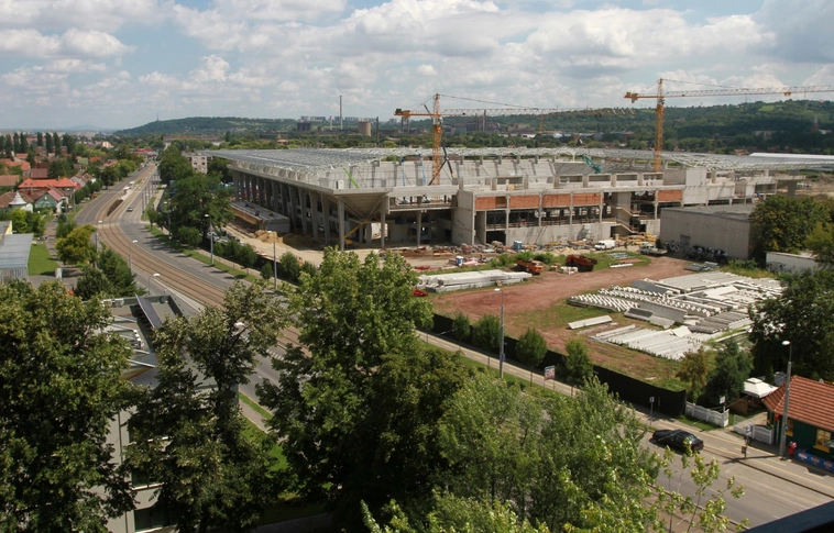 DVTK Stadion építkezés bejárás
