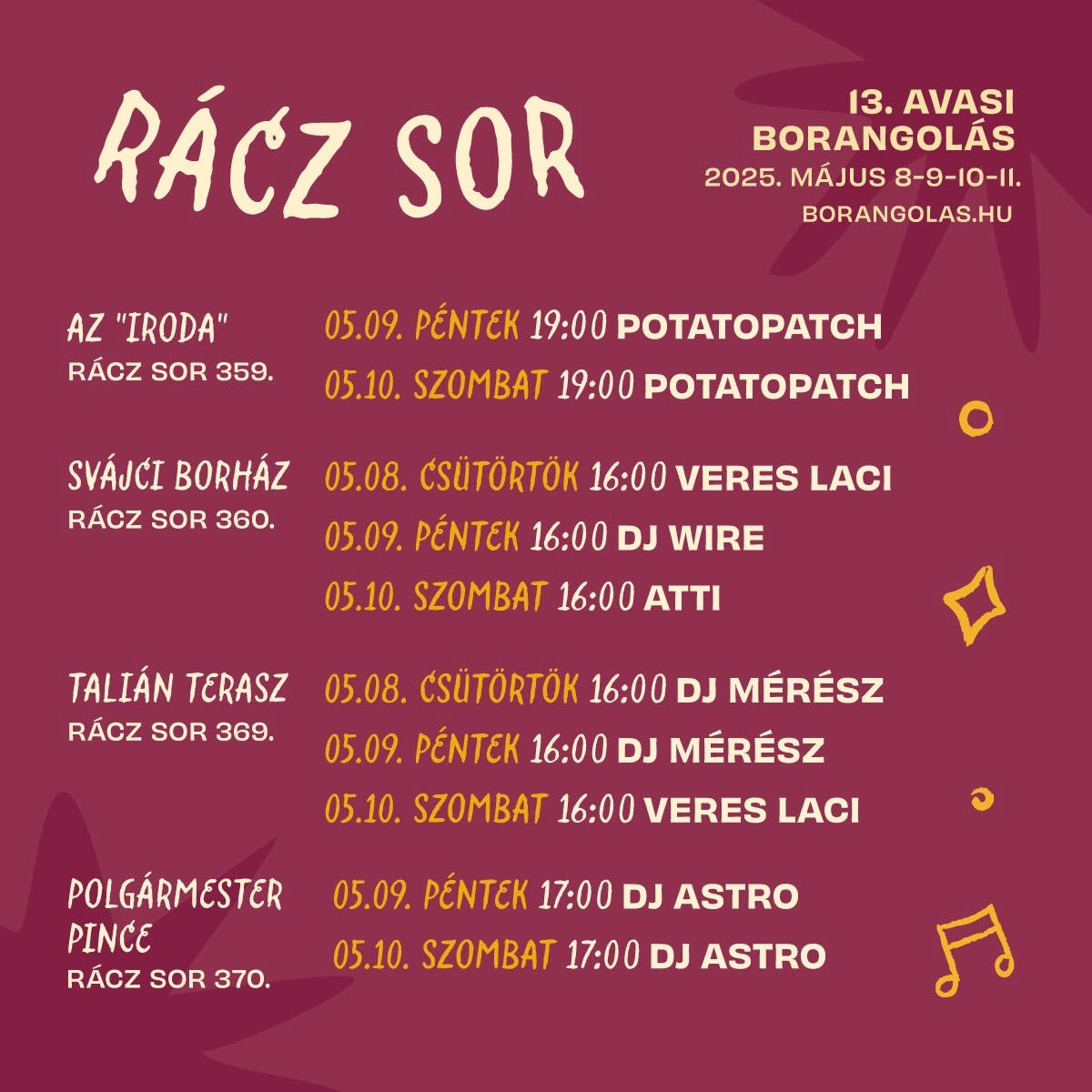 Programok a Rácz soron