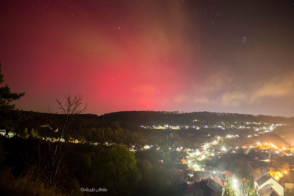 Északi fény Bükkszentkereszten, Fotó: Orliczki Attila