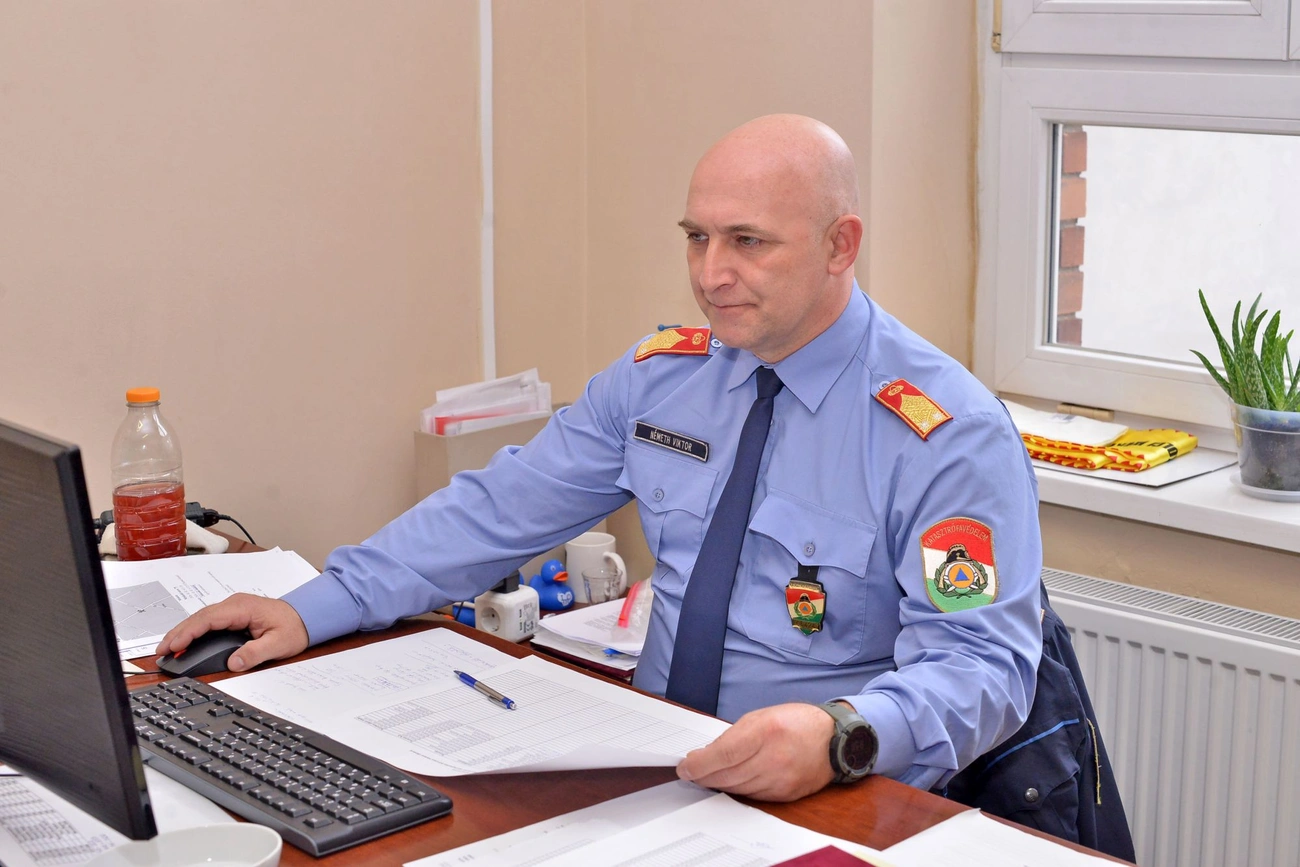 Németh Viktor Miskolc megbízott tűzoltóparancsnoka. Fotó: Osztie Tibor