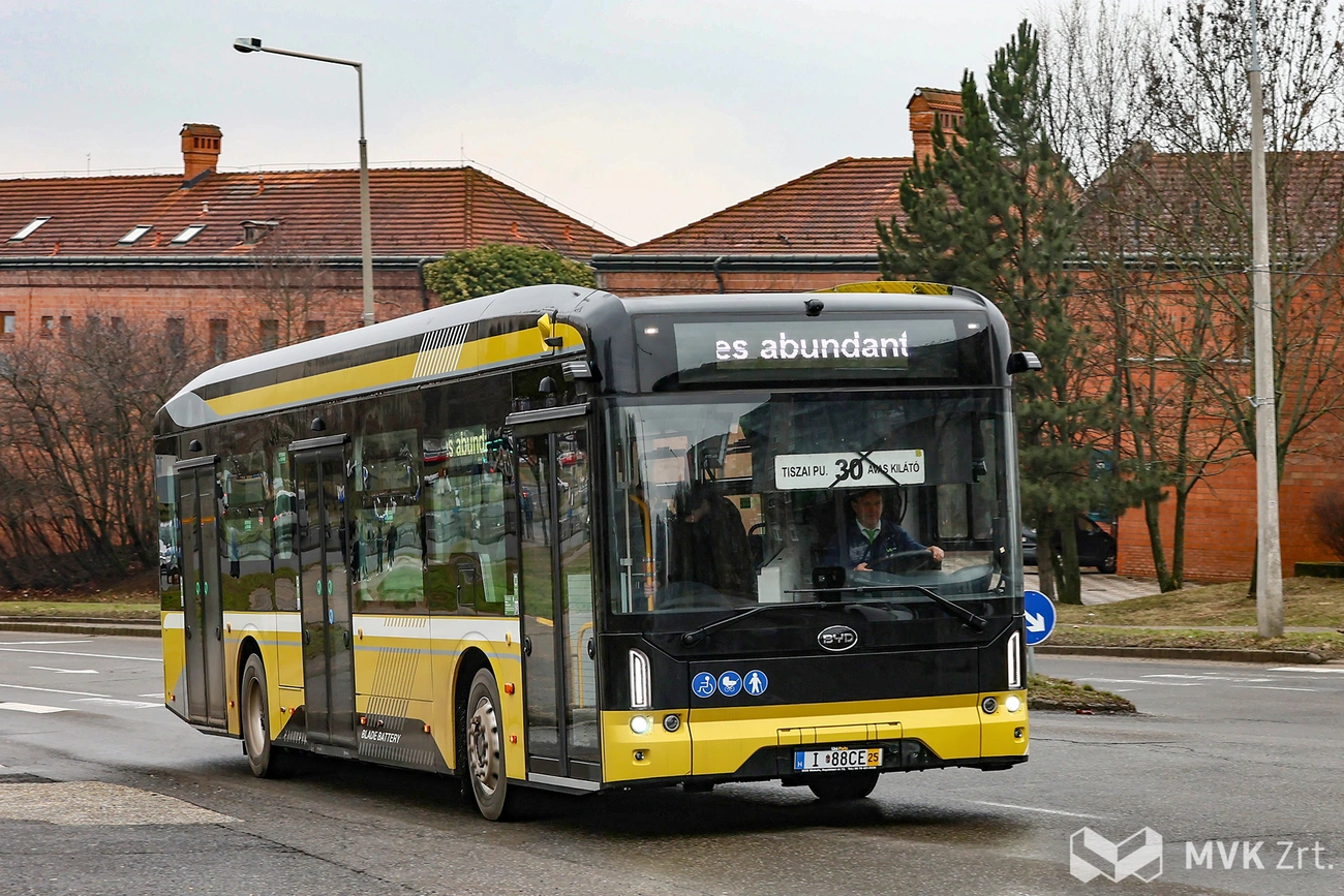 BYD elektromos tesztbusz. Fotó: MVK Zrt.