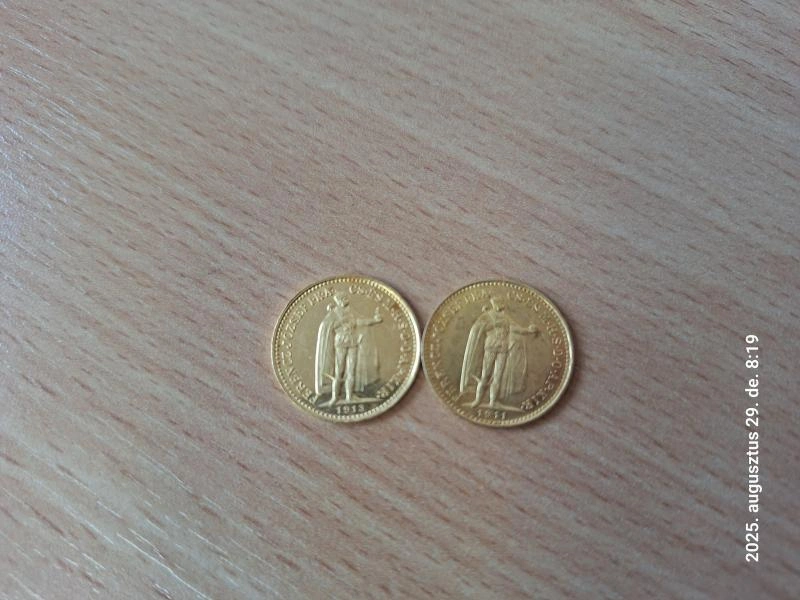 Arany érme: 10 korona Ferencz József