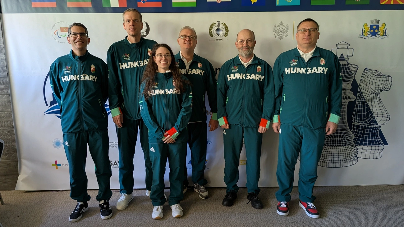 A magyar látássérült sakk válogatott. Fotó: magánarchívum