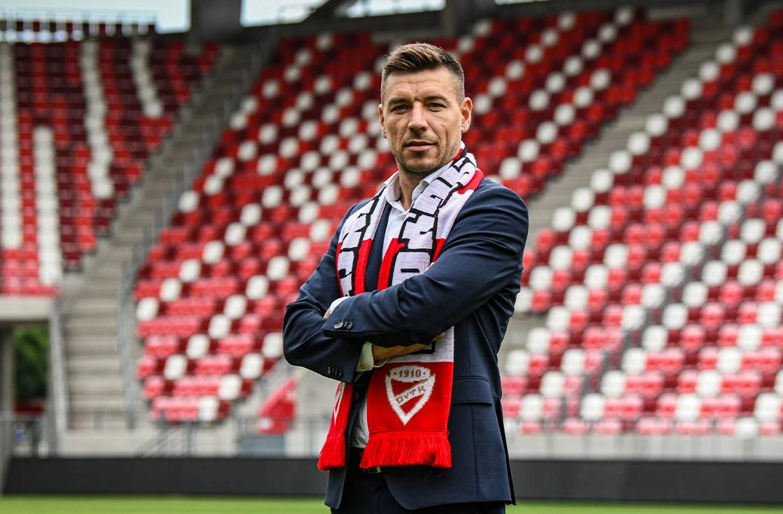 Takács Péter, a DVTK NB II-es labdarúgó csapatának kinevezett vezetőedzője. Fotó: DVTK