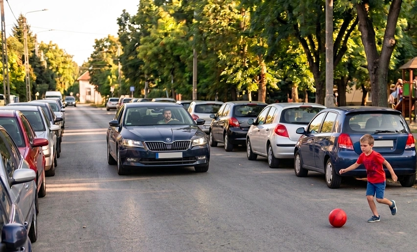 Közlekedés a nyári szünetben. Fotó: Hankook, AI