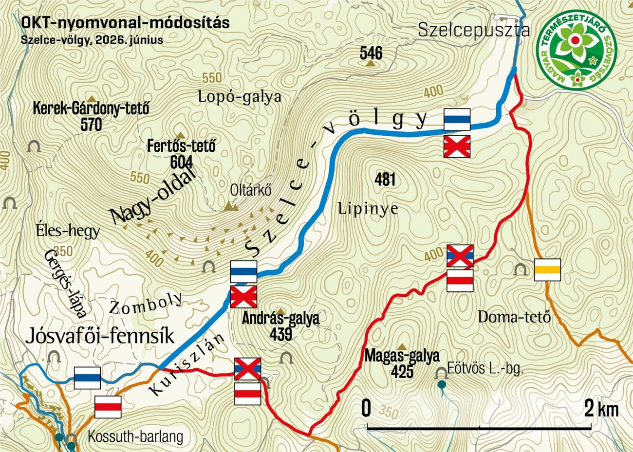 Szelce-völgy, Kéktúra térkép. Fotó: kektura.hu