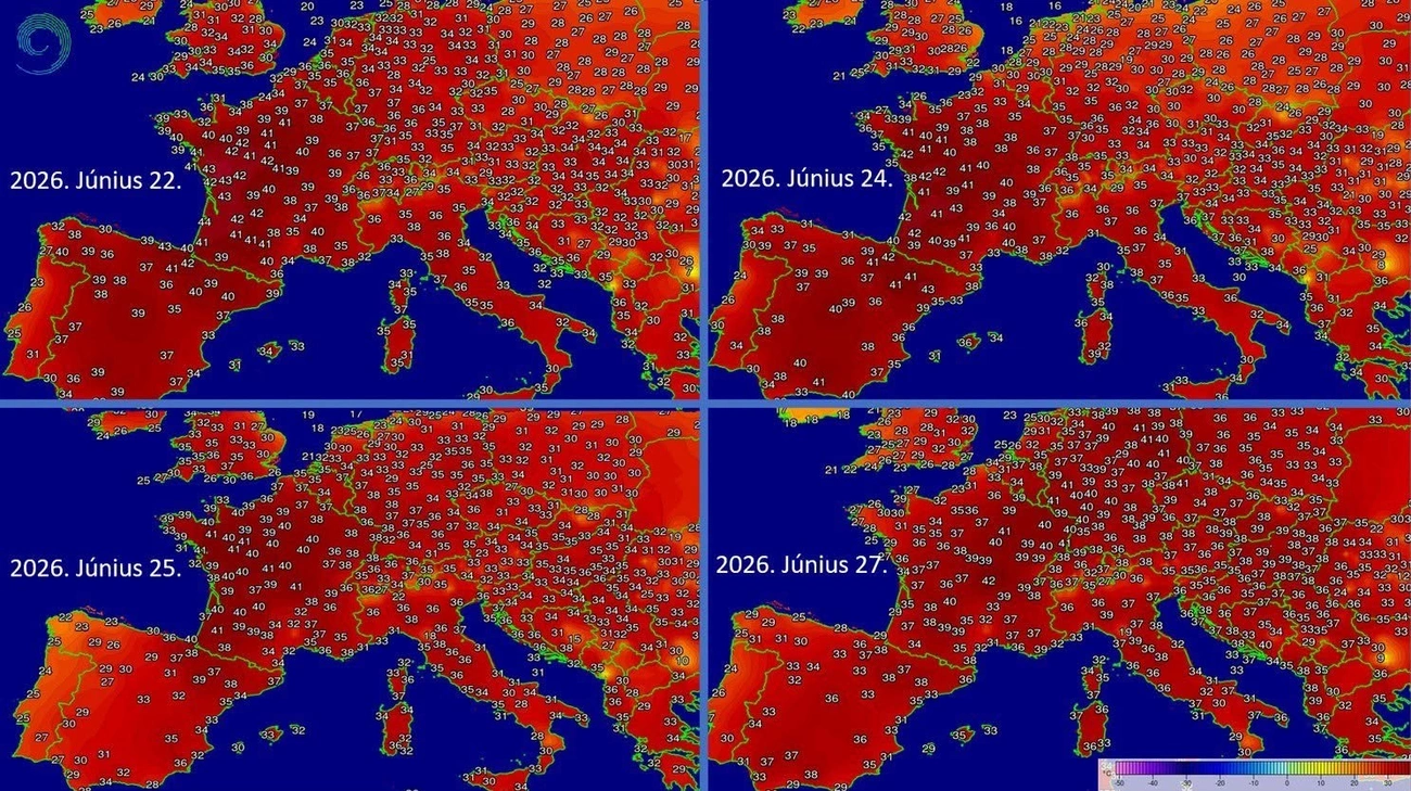 melegrekord Európában. Fotó: HungaroMet Facebook