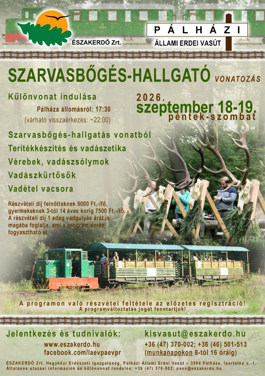 Szarvasbőgésese kisvonat plakát. Forrás: Északerdő Zrt.