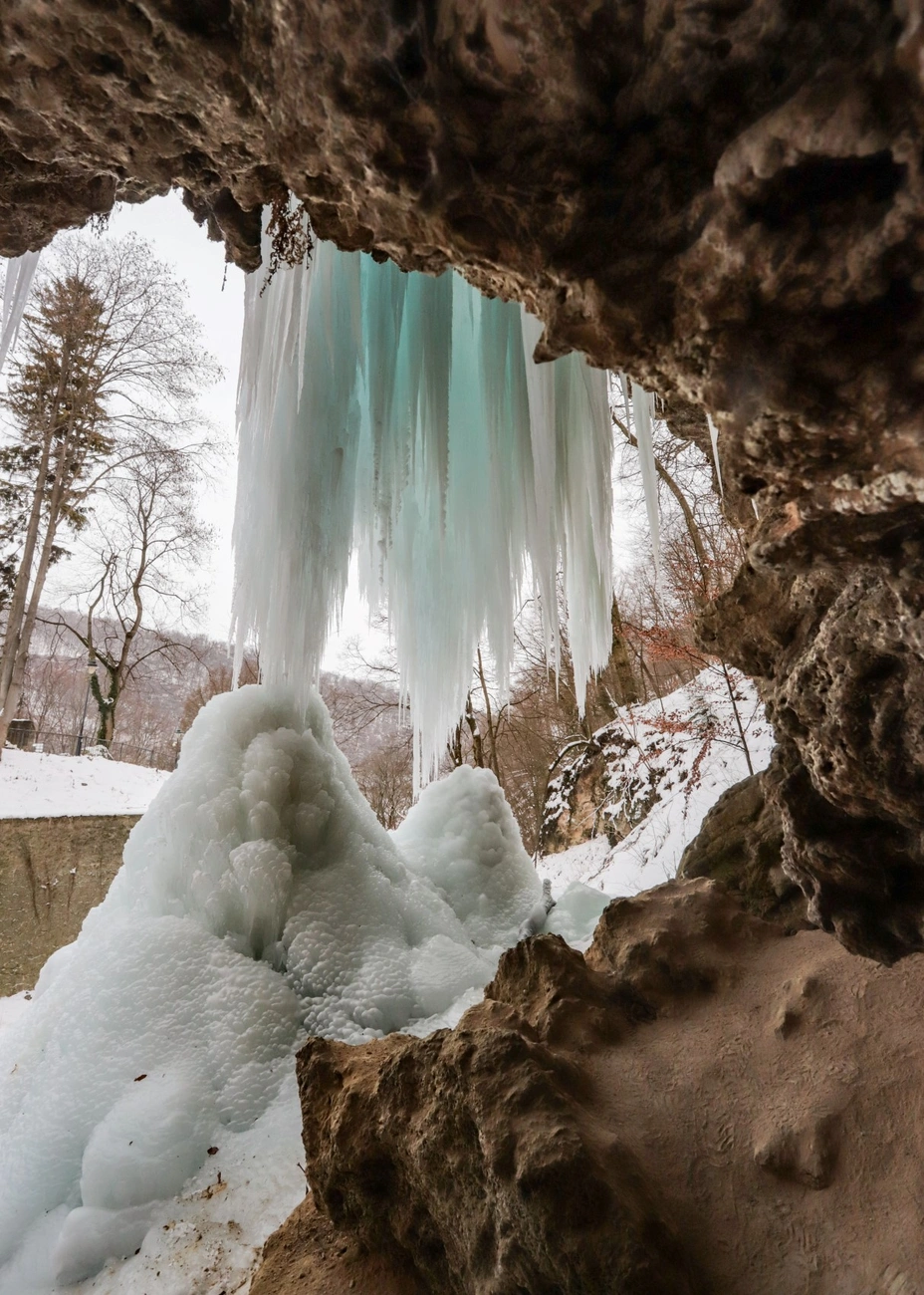 Jégbe zárt Lillafüredi vízesés